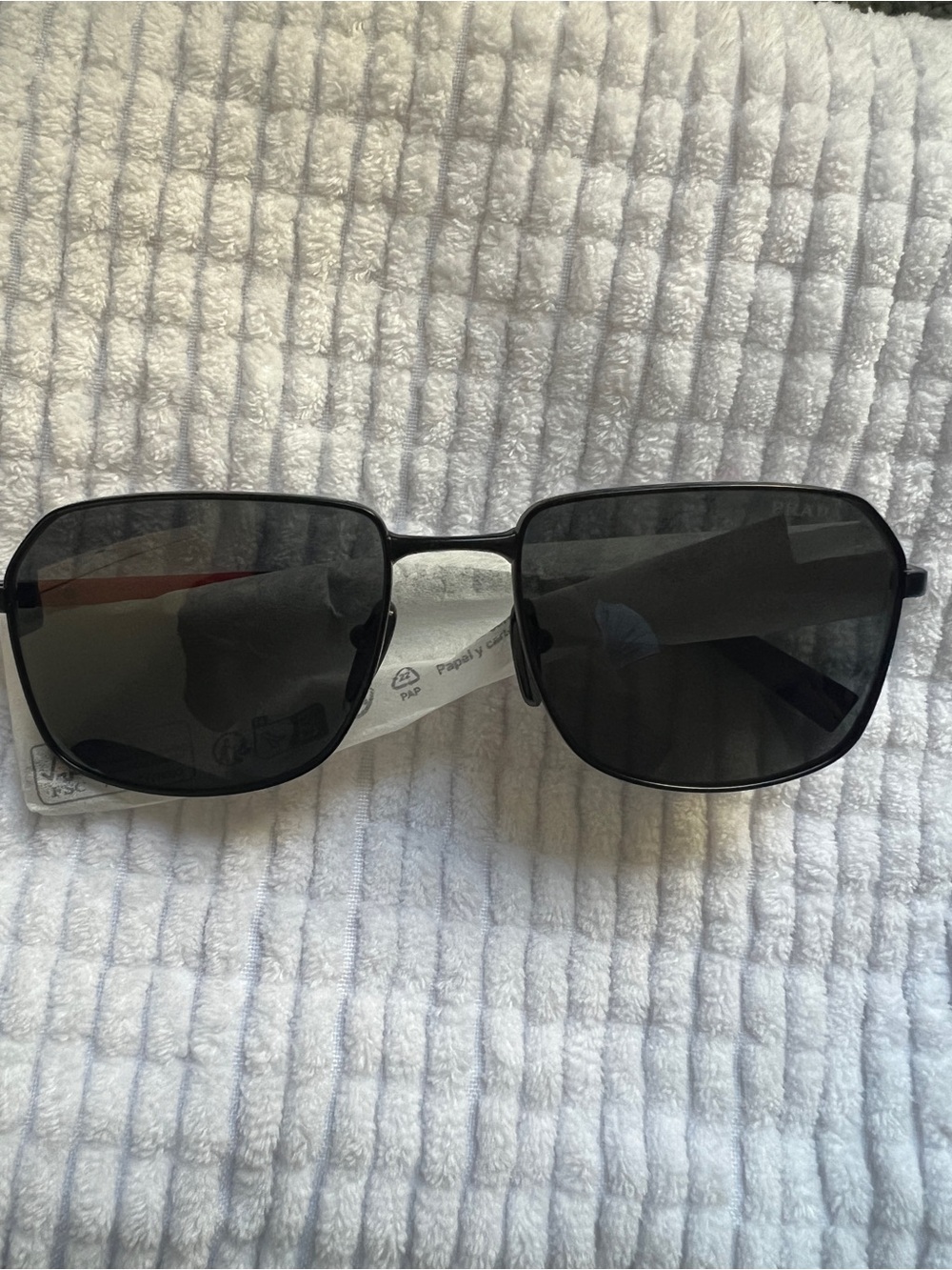 Prada Black Metal Men's Sunglasses with Dark Smoke Lenses